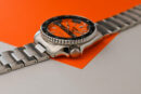 Seiko 5 Sports Double Hurricane Retro Orange Dial Silver Steel Strap Watch For Men - SRPK11K1